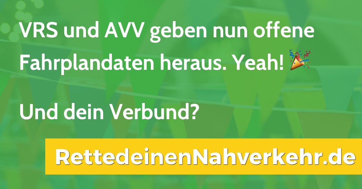 VRS und AVV geben nun offene Fahrplandaten heraus