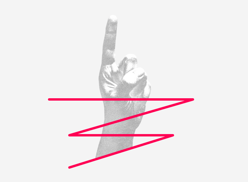 erhobener Zeigefinger
